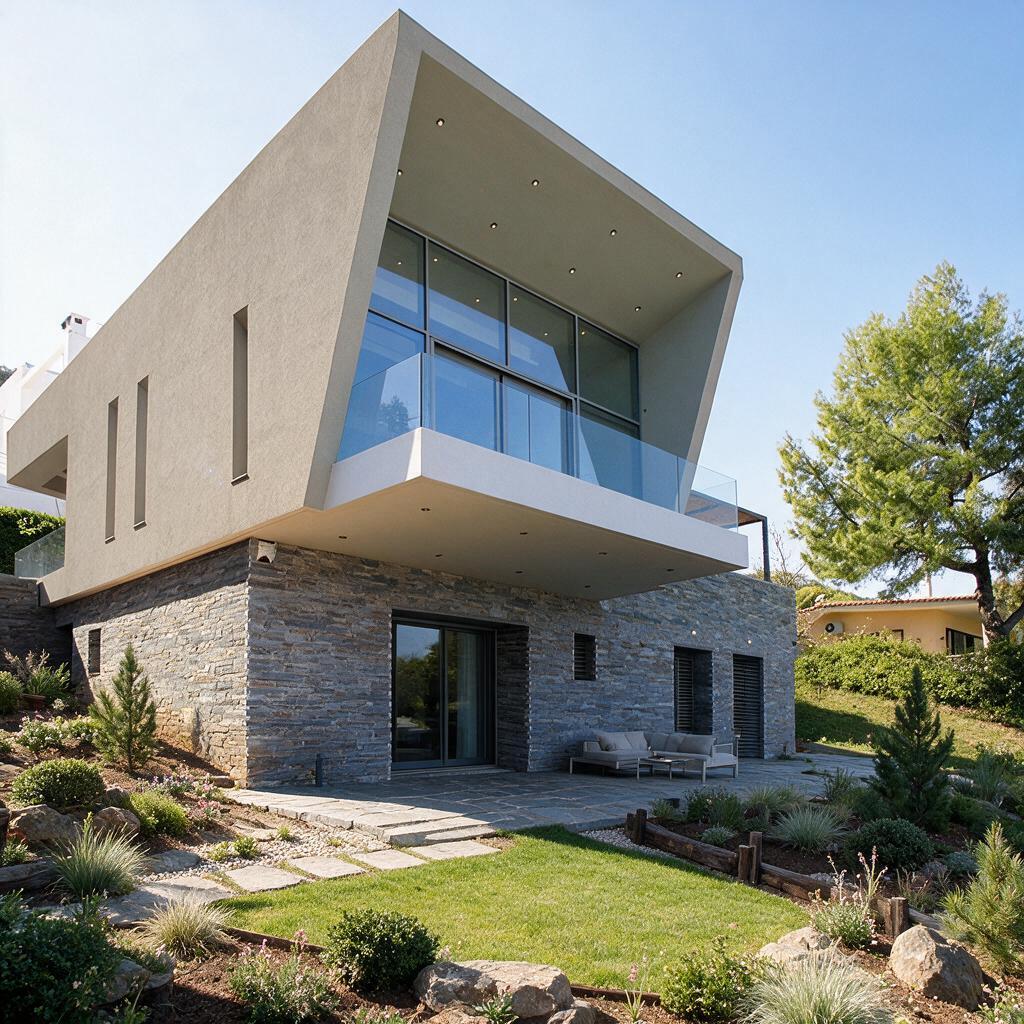 Mediterranean residential exterior and landscape setting