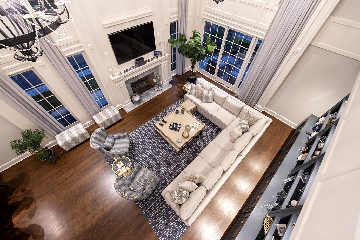 Interior architectural detailing and warm light
